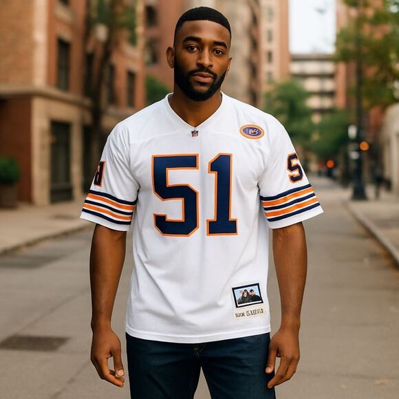 NFL Chicago Bears Jersey Dick Butkus 51 Mitchell Ness Football Throwback Patches - Picture 1 of 16